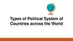 Prezentācija 'Types of Political System of Countries Across the World', 1.