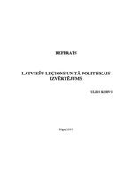 Referāts 'Latviešu leģions un tā politiskais izvērtējums', 1.
