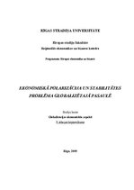 Konspekts 'Ekonomiskā polarizācija un stabilitātes problēma globalizētajā pasaulē', 1.