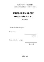 Referāts 'Iekšējie un ārējie normatīvie akti', 1.