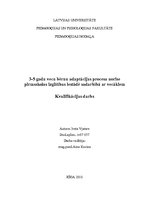 Diplomdarbs '3-5 gadu vecu bērnu adaptācijas procesa norise pirmsskolas izglītības iestādē sa', 1.