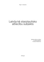 Referāts 'Latvija kā starptautisko attiecību subjekts', 11.
