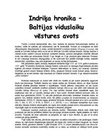 Referāts 'Indriķa hronika - Baltijas viduslaiku vēstures avots', 1.