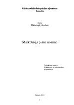 Eseja 'Mārketinga plāna nozīme', 1.