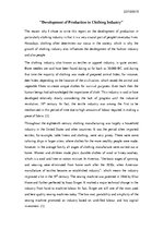 Eseja 'Development of Production in Clothing Industry', 1.