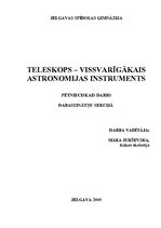 Referāts 'Teleskops - vissvarīgākais astronomijas instruments', 1.