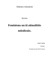 Referāts 'Feminisms un tā aktualitāte mūsdienās', 1.