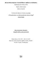 Prakses atskaite 'Integrētā mācību prakse pirmsskolā', 1.