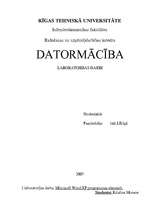 Konspekts 'Laboratorijas darbi datormācībā', 1.