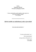 Prakses atskaite 'Aktīvās mācību un audzināšanas prakses pirmsskolā', 1.