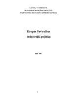 Referāts 'Eiropas Savienības industriālā politika', 1.