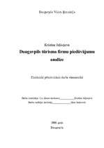 Referāts 'Daugavpils tūrisma firmu piedāvājumu analīze', 1.