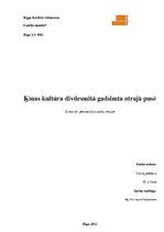 Referāts 'Ķīnas kultūra divdesmitā gadsimta otrajā pusē', 1.