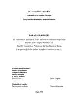 Diplomdarbs 'ES konkurences politika un jauno dalībvalstu konkurences politiku attīstība pirm', 1.