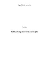 Konspekts 'Katalizatori polimerizācijas reakcijām', 1.
