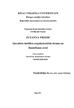 Konspekts 'Inovatīvās darbības organizatoriskās formas un finansēšanas avoti', 1.