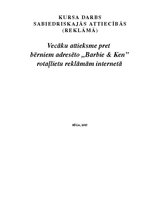 Referāts 'Vecāku attieksme pret bērniem adresēto "Barbie & Ken" rotaļlietu reklāmām intern', 1.