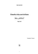 Referāts 'Finanšu riska novērtēšana SIA "Anna"', 1.