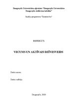 Referāts 'Vecums un aktīvais dzīvesveids', 1.