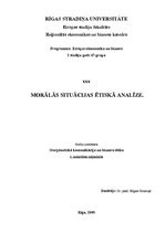 Konspekts 'Morālās situācijas ētiskā analīze', 1.