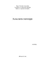 Referāts 'Kursa darbs metroloģijā', 1.