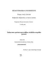 Konspekts 'Saskarsmes partneru personības struktūra un psihes procesi', 1.