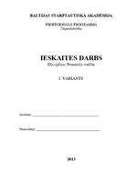 Paraugs 'Personāla vadība', 1.