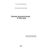 Referāts 'Stilistiski ekspresīvā leksika A.Čaka dzejā', 1.