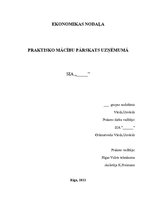 Prakses atskaite 'Praktisko mācību pārskats uzņēmumā', 1.