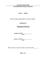 Referāts 'Tūrisms Lietuvā', 1.