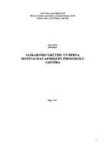 Referāts 'Saskarsmes grūtību un bērna motivācijas apmeklēt pirmsskolu saistība', 1.