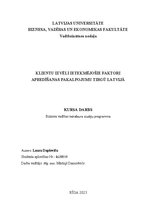 Referāts 'Klientu izvēli ietekmējošie faktori apbedīšanas pakalpojumu tirgū Latvijā', 1.