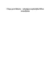 Referāts 'Cieņa pret klientu - sekmīgas uzņēmējdarbības nosacījums', 1.
