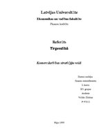 Referāts 'Komercdarbības stratēģiju veidi', 1.