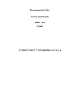 Eseja 'Stereotipi un vienlīdzība Latvijā', 1.