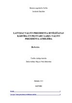 Konspekts 'Latvijas valsts prezidenta ievēlēšanas kārtība un pilnvaru laiks. Valsts prezide', 1.