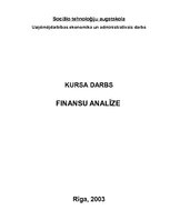 Referāts 'Finanšu analīze', 1.