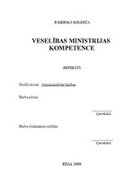 Referāts 'Veselības ministrijas kompetence', 1.