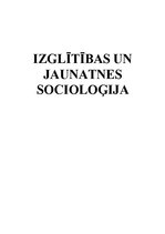Konspekts 'Izglītības un jaunatnes socioloģija', 1.