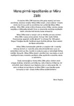 Eseja 'Pirmais iespaids par Māru Zālīti', 1.