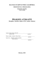 Prakses atskaite 'Attiecību vadība ar plašsaziņas līdzekļiem', 1.