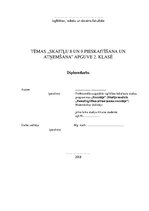 Diplomdarbs 'Tēmas "Skaitļu 8 un 9 pieskaitīšana un atņemšana" apguve 2.klasē', 1.