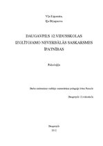 Referāts 'Daugavpils 12.vidusskolas izglītojamo neverbālās saskarsmes īpatnības', 1.