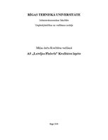 Konspekts 'Kvalitātes izpēte a/s "Latvijas Finieris" ', 1.