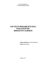 Konspekts 'Sociālās rehabilitācijas pakalpojumi redzes invalīdiem', 1.
