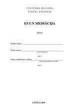 Eseja 'Es un mediācija', 1.