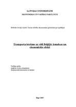 Referāts 'Transporta ietekme uz vidi Beļģijā: izmaksas un ekonomiskie efekti', 1.