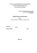 Referāts 'Literatūras socioloģija', 1.