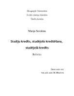 Referāts 'Studiju kredīts, studējošā kreditēšana, studējošā kredīts', 1.