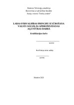Diplomdarbs 'Labas pārvaldības principu ievērošana valsts sociālās apdrošināšanas aģentūras d', 1.